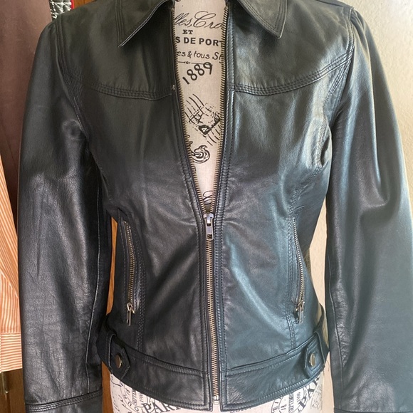 Leather Jacket with Bronze Hardware - Picture 3 of 9